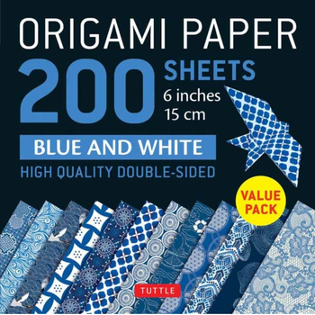 Origami Paper 200 sheets Blue and White Patterns 6" (15 cm) bij Singel 344