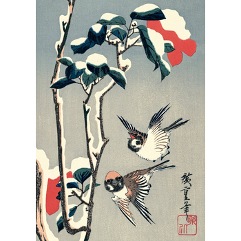 Journal Sparrows and Camellia in Snow by Hiroshige, Lined PB (Paperback) bij Singel 344