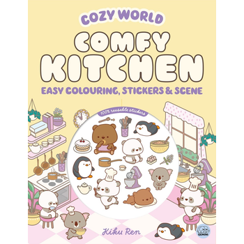 Cozy World Comfy Kitchen: Easy Colouring and Sticker Scene for Teens, Young Adults and Adults (Paperback) bij Singel 344