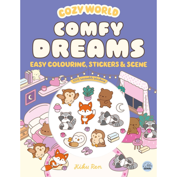 Cozy World Comfy Dreams: Easy Colouring and Sticker Scene for Teens, Young Adults and Adults (Paperback) bij Singel 344