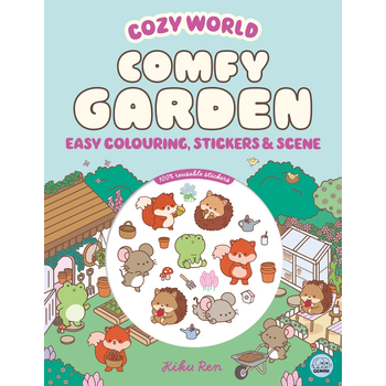Cozy World Comfy Garden: Easy Colouring and Sticker Scene for Teens, Young Adults and Adults (Paperback) bij Singel 344