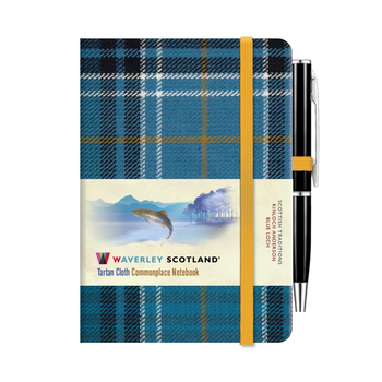 Waverley Blue Loch Tartan cloth mini notebook with pen (Hardback) bij Singel 344
