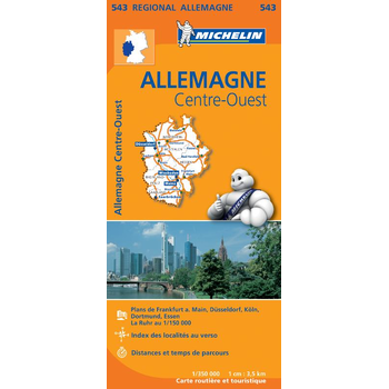Michelin Wegenkaart 543 Duitsland Midden-West (Paperback) bij Singel 344