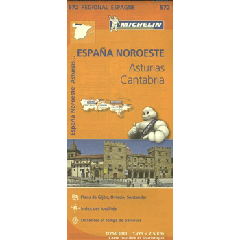Michelin Wegenkaart 572 Spanje Noordwest - Asturias, Cantabria (Paperback) bij Singel 344