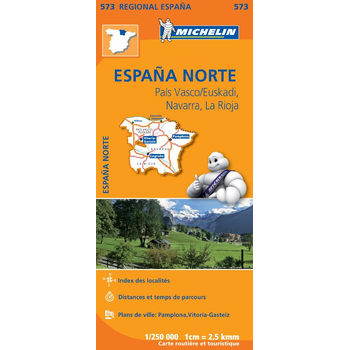 Michelin Wegenkaart 573 Spanje Noord - Baskenland/Euskadi, Navarra (Paperback) bij Singel 344