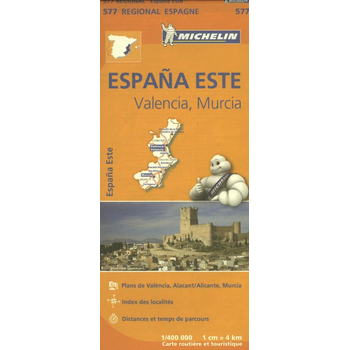 Michelin Wegenkaart 577 Spanje Oost - Comunidad Valenciana, Murcia (Paperback) bij Singel 344