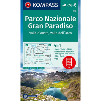 Kompass WK86 Parco Nazionale Gran Paradiso, Valle d'Aosta bij Singel 344