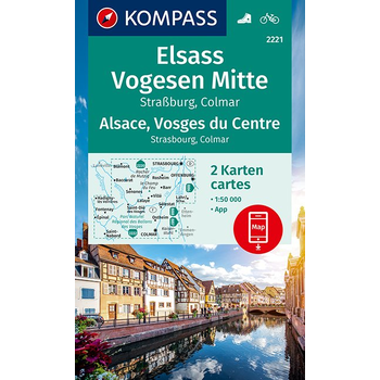 KOMPASS Wanderkarte Elsass, Vogesen Mitte, Alsace, Vosges du Centre 1:50 000 bij Singel 344