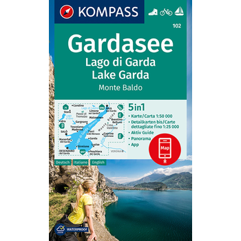 Kompass WK102 Gardasee, Gardameer, Monte Baldo bij Singel 344