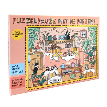 Eva's introvertenpret: Puzzelpauze met de poezen! bij Singel 344