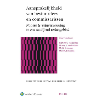 Aansprakelijkheid van bestuurders en commissarissen (Hardback) bij Singel 344
