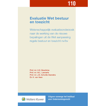 Evaluatie Wet bestuur en toezicht (Paperback) bij Singel 344