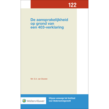 De aansprakelijkheid op grond van een 403-verklaring (Hardback) bij Singel 344