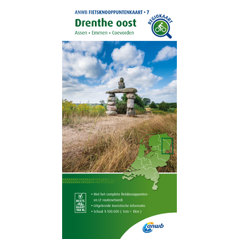 Fietsknooppuntenkaart Drenthe oost 1:100.000 bij Singel 344