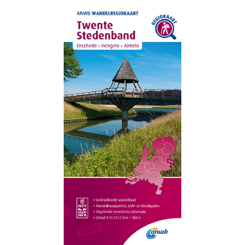 Wandelregiokaart Twente Stedenband / Enschede, Hengelo, Almelo bij Singel 344