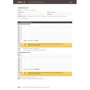 SCID-5-S: Scoreformulieren (50 ex.) (Loose-leaf) bij Singel 344