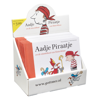 Aadje Piraatje en de stoomboot van Sinterklaas - display (8 exx.) bij Singel 344