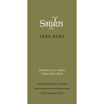 Zeer kort (Paperback) bij Singel 344