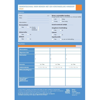 Dementieschaal voor mensen met een verstandelijke handicap (DSVH) - scoreformulieren (Loose-leaf) bij Singel 344
