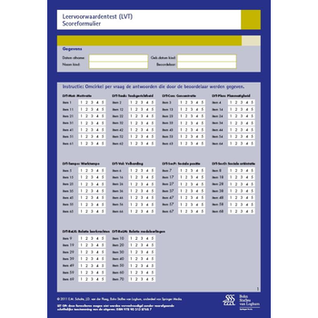 Leervoorwaardentest (LVT) - scoreformulieren (Paperback) bij Singel 344