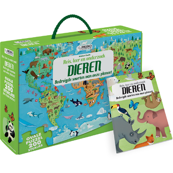 Dieren - puzzel 200 stukjes en boek (Paperback) bij Singel 344