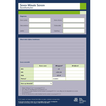 Seven minute Screen (7MS) - scoreformulieren (Loose-leaf) bij Singel 344