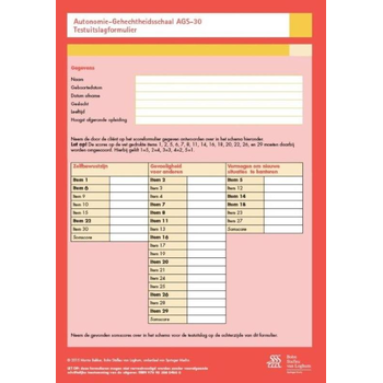 Autonomie-gehechtheidsschaal (AGS 30) - scoreformulieren bij Singel 344