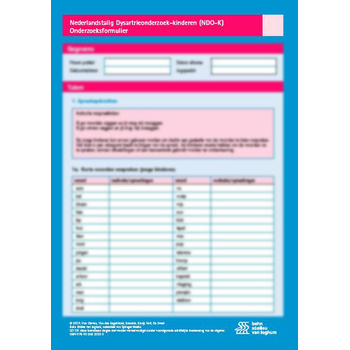 Nederlandstalig Dysartrieonderzoek - Kinderen (NDO-K) scoreformulieren bij Singel 344
