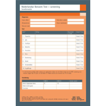 Nederlandse Benoem Test - Screening (NBT - Screening) - scoreformulieren bij Singel 344