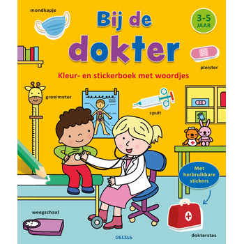 Kleur- en stickerboek met woordjes - Bij de dokter (Paperback) bij Singel 344