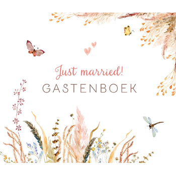 Just married! - Gastenboek (boho) (Hardback) bij Singel 344