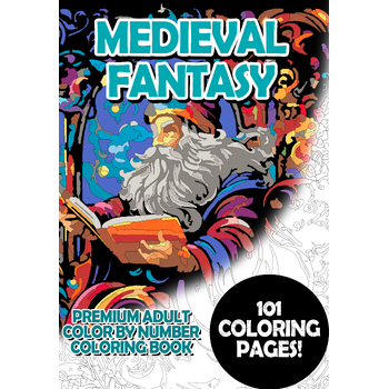 Medieval Fantasy - Premium Adult Color By Number Coloring Book (Paperback) bij Singel 344