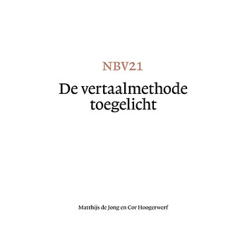 NBV21 - De vertaalmethode toegelicht (Paperback) bij Singel 344