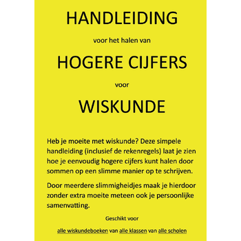 Handleiding voor het halen van hogere cijfers voor wiskunde (Paperback) bij Singel 344