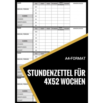 Stundenzettel für 200+ Wochen (Paperback) bij Singel 344