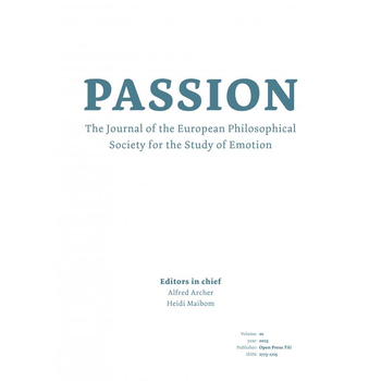 Passion: Journal of the European Philosophical Society for the Study of Emotion (Paperback) bij Singel 344