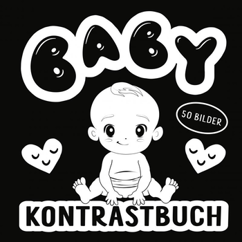 Kontrastbuch Baby - Schwarz Weiß Buch mit 50 niedlichen Bildern (Paperback) bij Singel 344