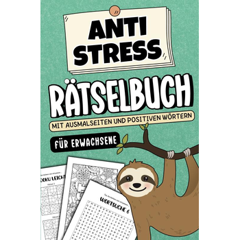 Anti Stress Rätselbuch für Erwachsene - Mit Ausmalseiten und positiven Wörtern (Paperback) bij Singel 344