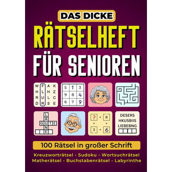 Das dicke Rätselheft für Senioren - 100 Rätsel in großer Schrift (Paperback) bij Singel 344
