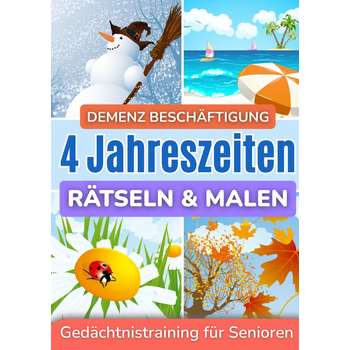 Demenz Beschäftigung: Rätseln und Malen für Senioren in großer Schrift - 4 Jahreszeiten (Paperback) bij Singel 344