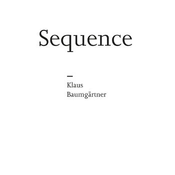 Sequence (Hardback) bij Singel 344