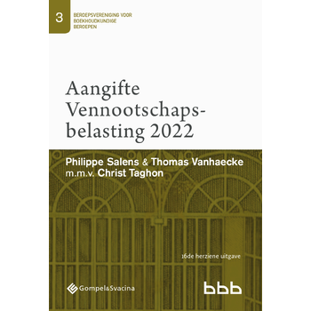 3-Aangifte Vennootschapsbelasting 2022 (gedrukte versie) (Paperback) bij Singel 344