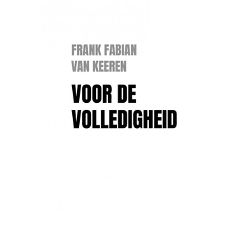 Voor de volledigheid (Paperback) bij Singel 344