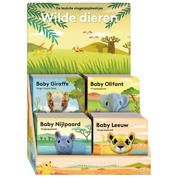 Display Vingerpopboekjes Wilde dieren 4T x 4E bij Singel 344