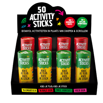Display 50 activity sticks 2 x 4 ex. (Toy) bij Singel 344