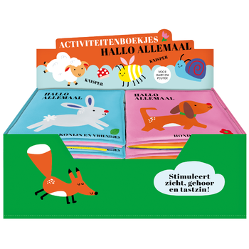 Display Hallo allemaal activiteitenboekjes 2 x 5 ex. bij Singel 344