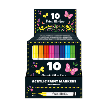Display - 10 sets met 10 Acryl verfstiften (Undefined) bij Singel 344