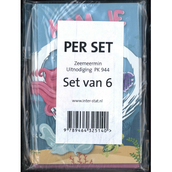 Zeemeermin - Uitnodiging PK 944 - set van 6 bij Singel 344
