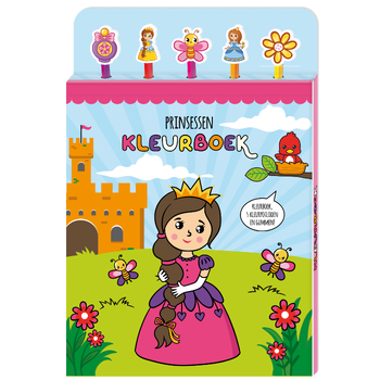Kleurboek met 5 potloden en gummen - Prinsessen (Paperback) bij Singel 344