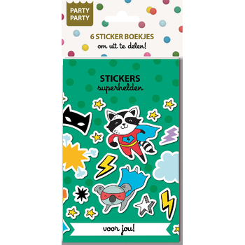 Party Party 6 Sticker boekjes - Superhelden (Paperback) bij Singel 344
